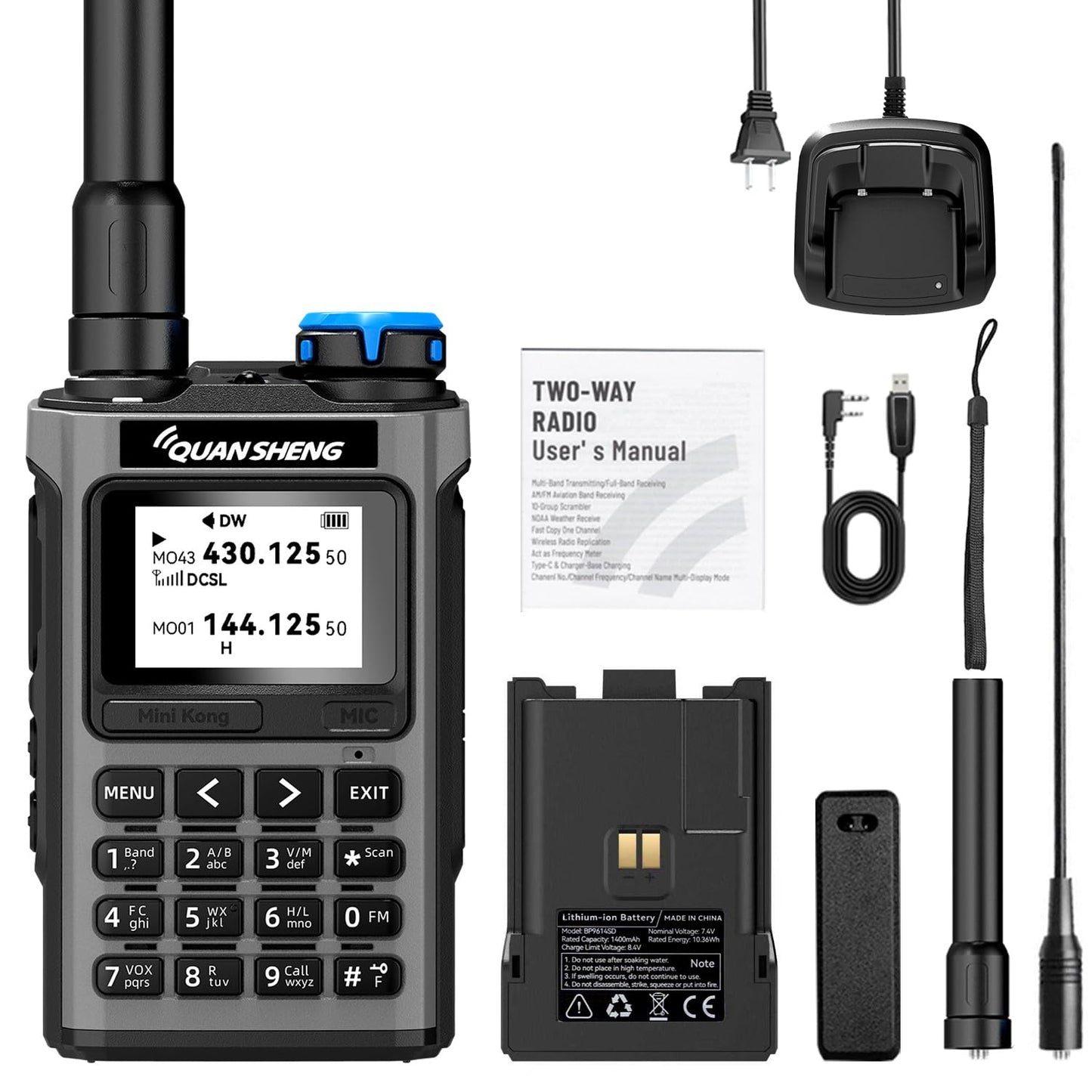 QUANSHENG UV-K1 ham radio handheld size view