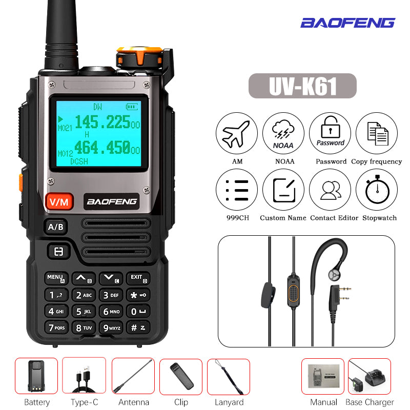Baofeng UV-K61 walkie talkie rear view