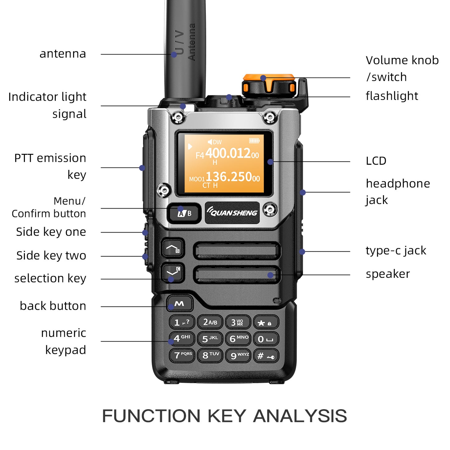 QUANSHENG UV-K5 ham radio outdoor communication use