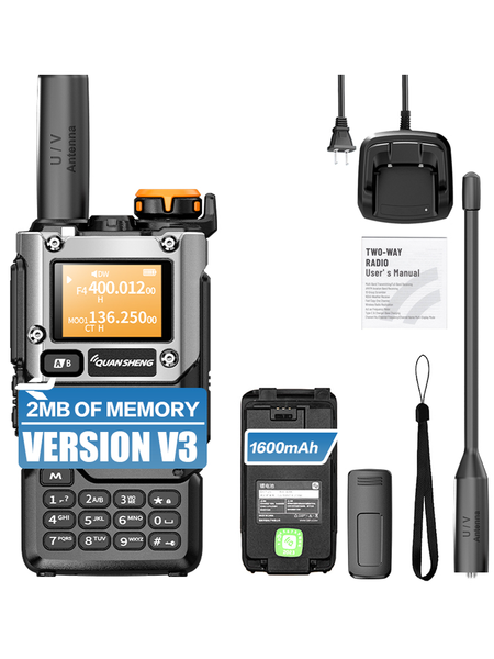Quansheng UV-K5(8) 5W Amateurfunk-Handfunkgerät, Multiband-VHF-UHF-Zweiwegefunkgerät, Flugfunkempfang, NOAA-Wetter, USB-C, Walkie-Talkie für Notfallkommunikation und Camping (K6 Gen)