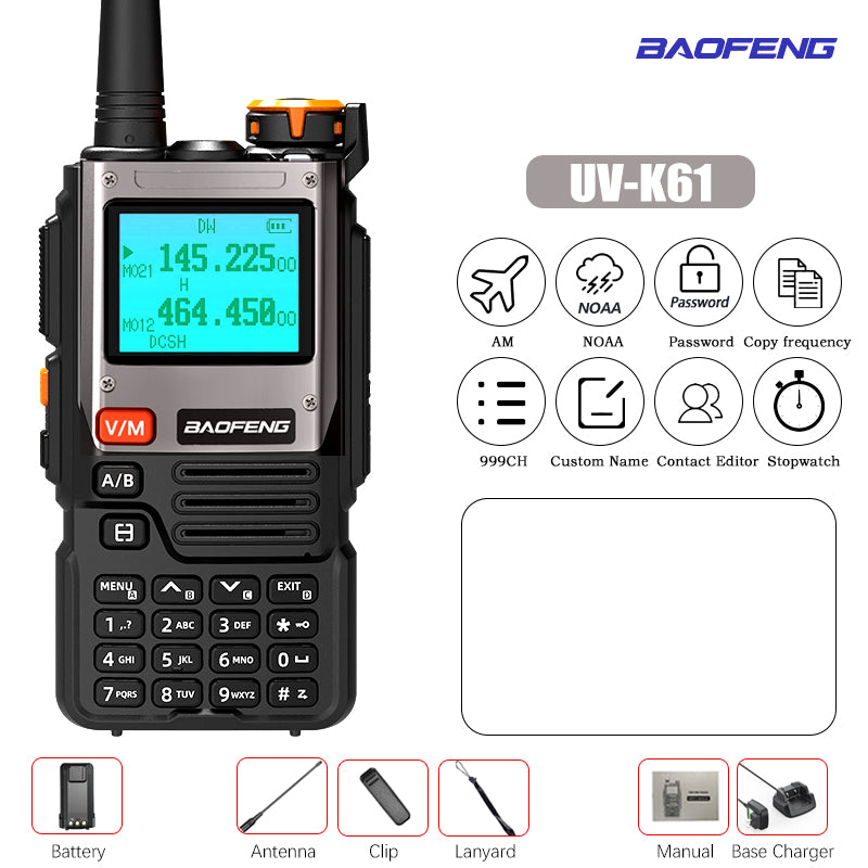 Baofeng UV-K61 walkie talkie package contents