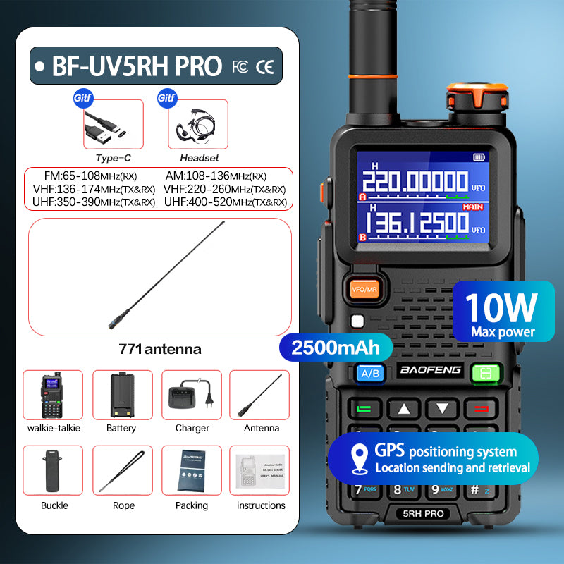 Baofeng UV-5RH Pro ham radio kit accessories