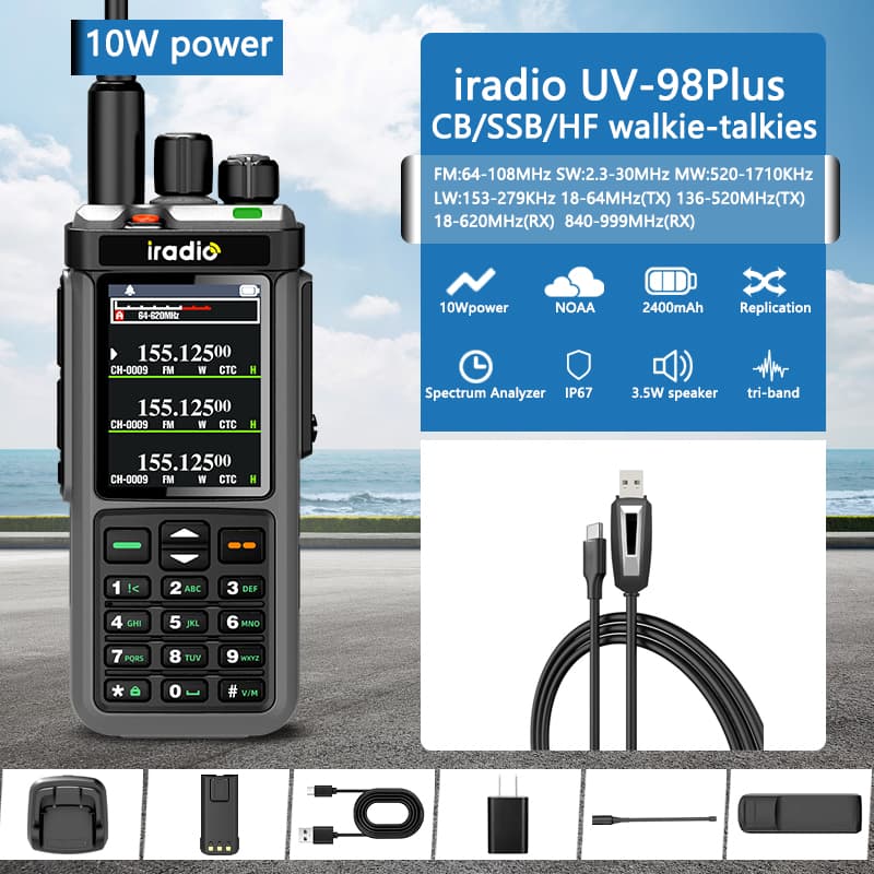 SHJ iRadio UV-98 Plus ham radio rear view