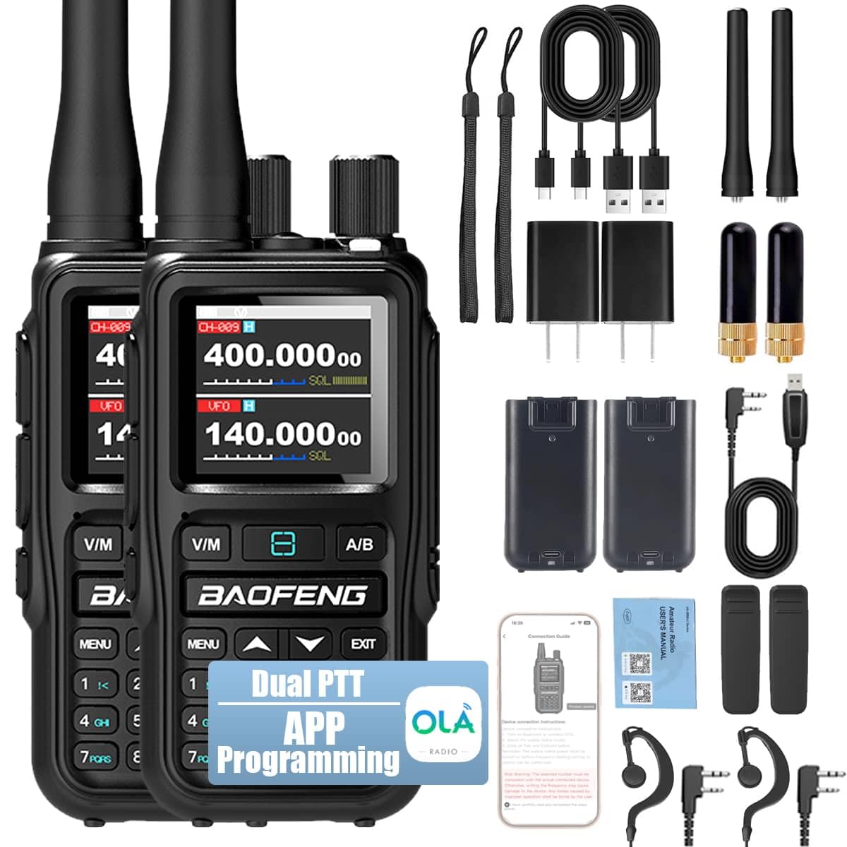 Baofeng UV-5R Mini ham radio rear view