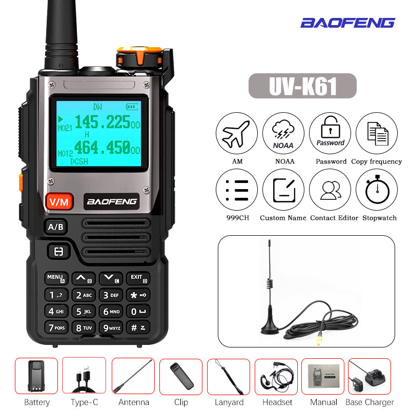 Baofeng UV-K61 walkie talkie product close-up