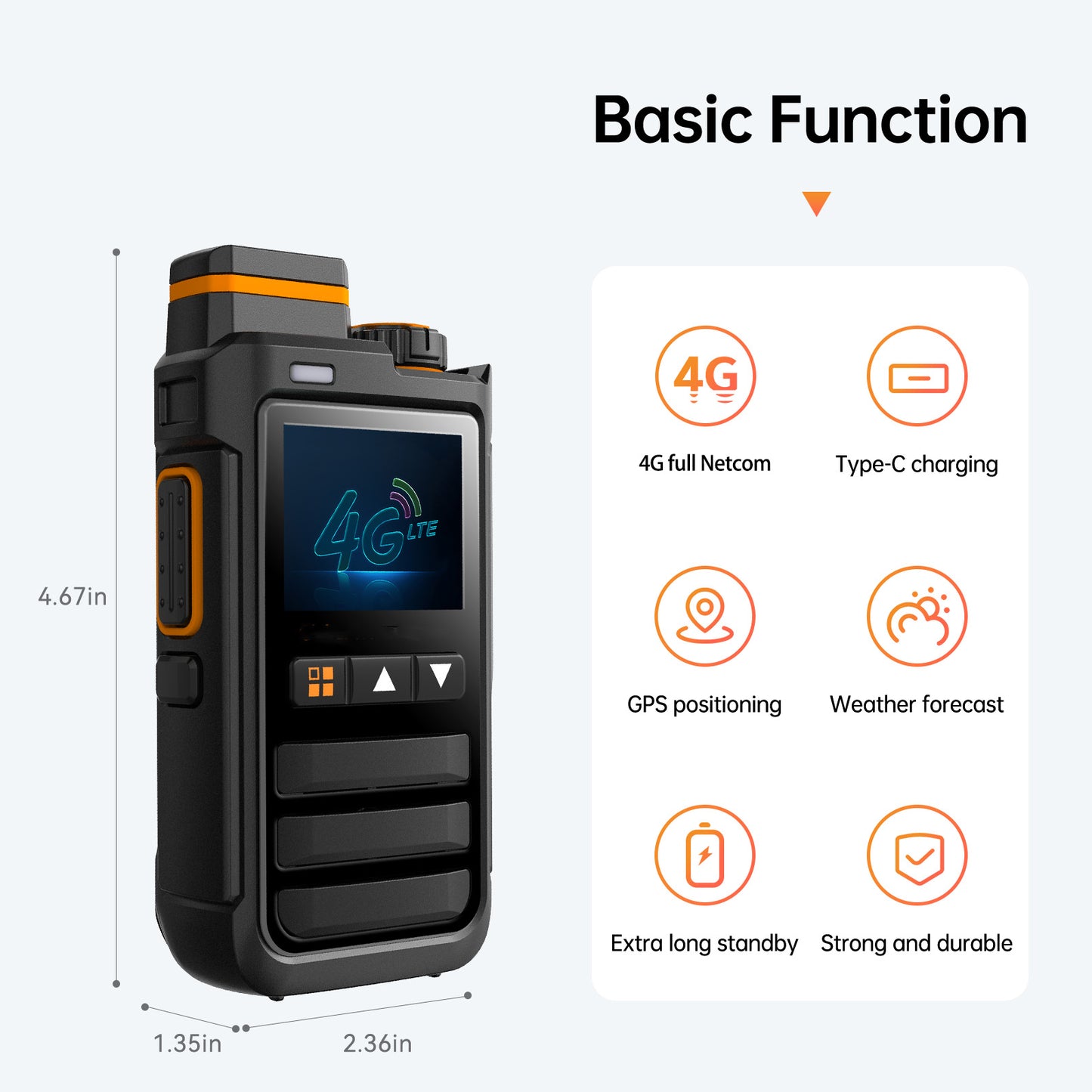 KPBAB 4G LTE PoC radio display and controls detail