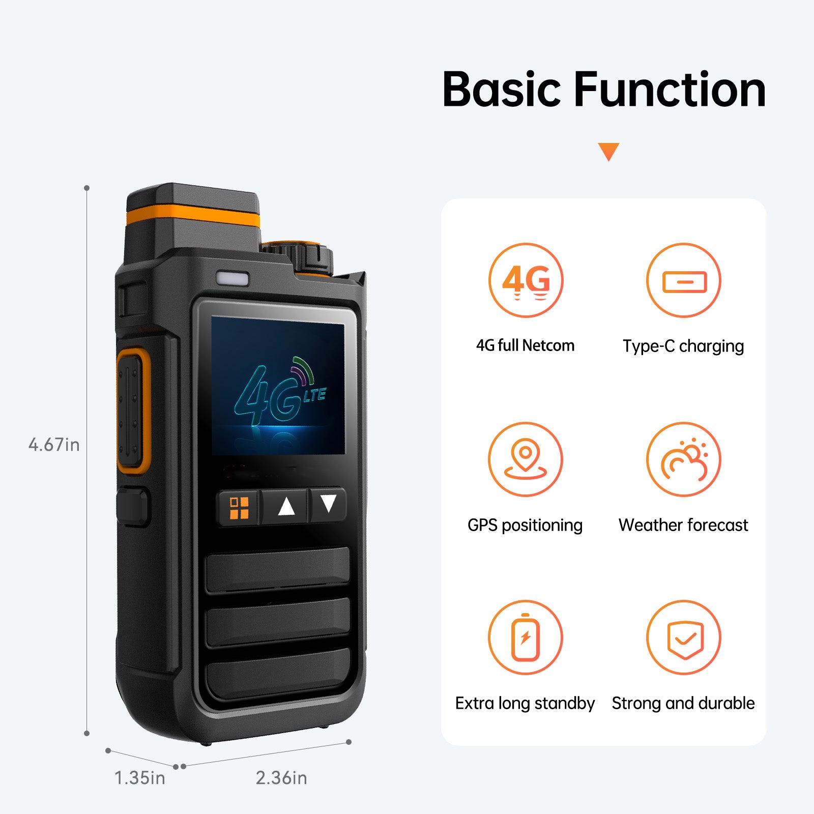 KPBAB 4G LTE PoC radio display and controls detail