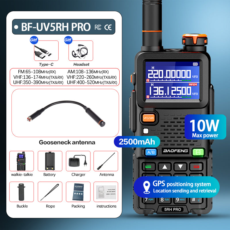 Baofeng UV-5RH Pro ham radio rear view