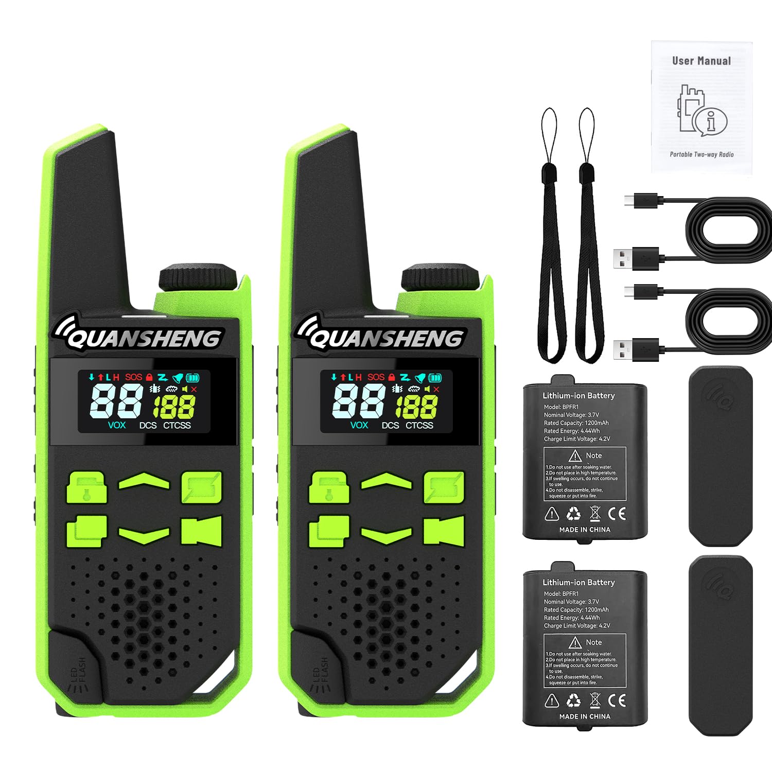 QUANSHENG TG-FR1 walkie talkies handheld size view