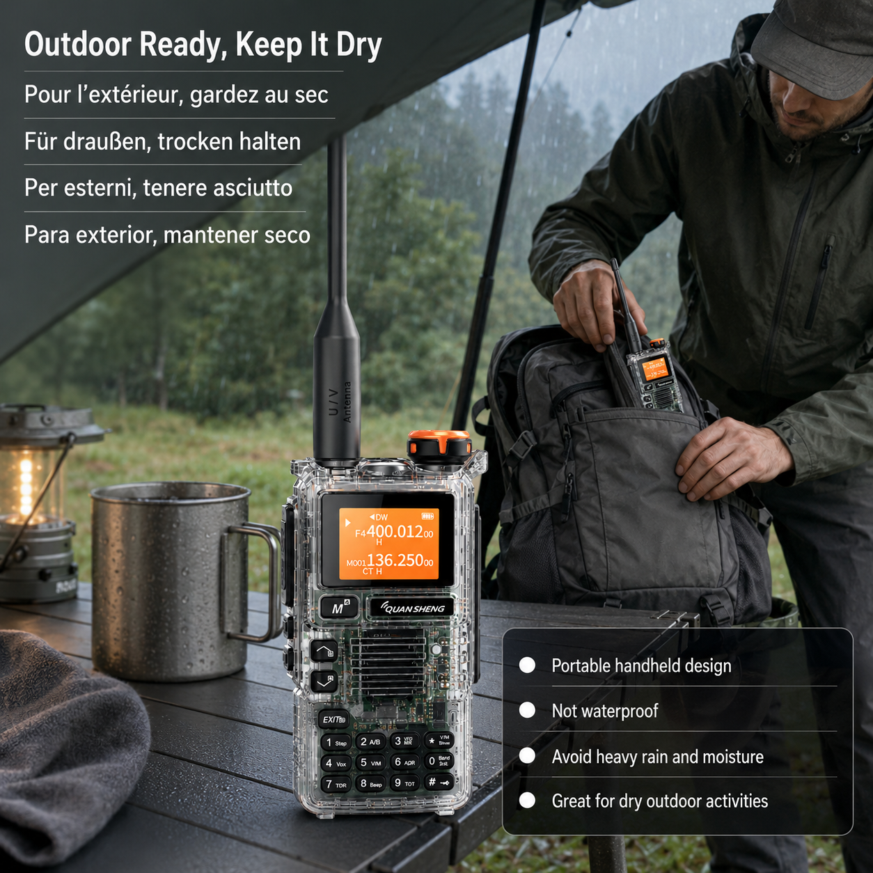 QUANSHENG UV-K5(99) Multi-Band Walkie Talkie - USB-C Version package contents