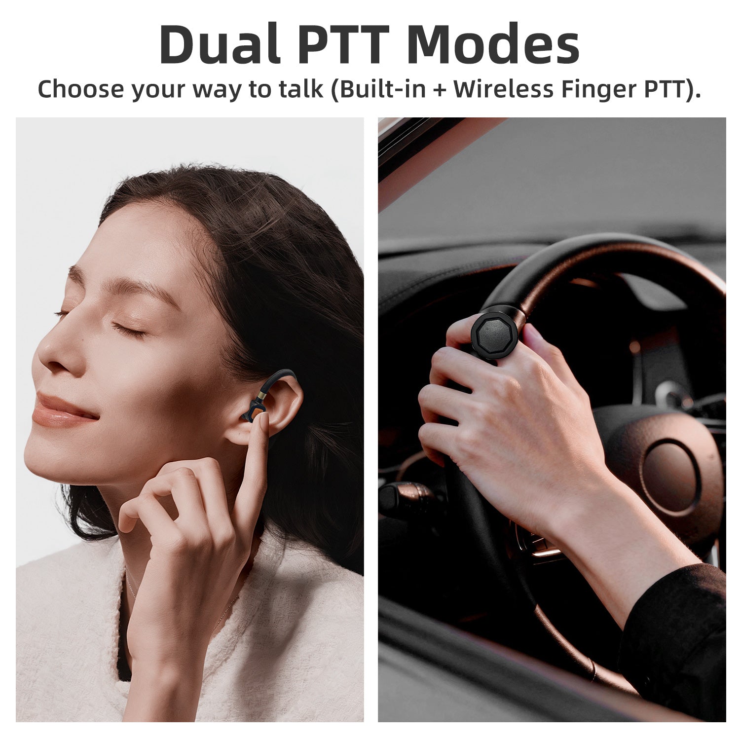 Wireless intercom headset with Bluetooth adapter connector detail