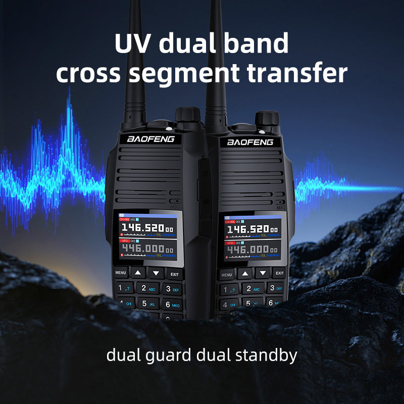 Baofeng UV29 Pro ham radio antenna and battery view