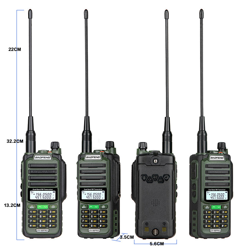 Baofeng UV98 Pro walkie talkie side view