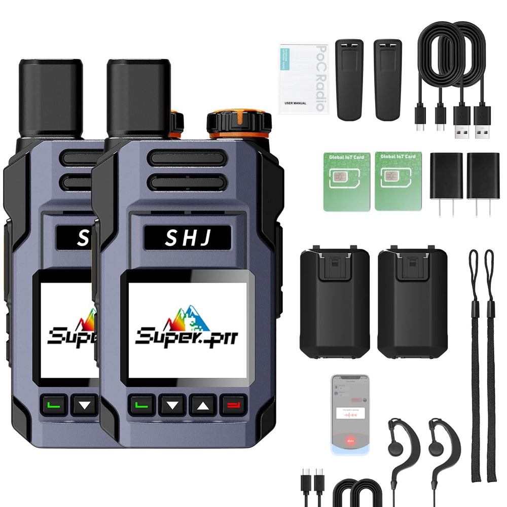 Super PTT Mini Nationwide 4G LTE Funkgerät, 3200mAh Akku, Sprachaufzeichnung, 1. Jahr kostenlos (20 $/Jahr Verlängerung), unbegrenzte Reichweite, kompaktes POC-Radio für Business & Hospitality