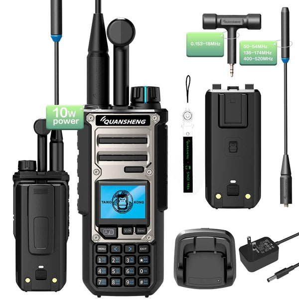 Quansheng UV-TK11(8) Dualband 10W Hochleistungs-Walkie-Talkie mit NOAA-Wetterwarnungen | 999 programmierbare Kanäle, Sprachansagen, USB-C-Schnellladung | Robust für den Außenbereich, Notfälle und Gruppennutzung
