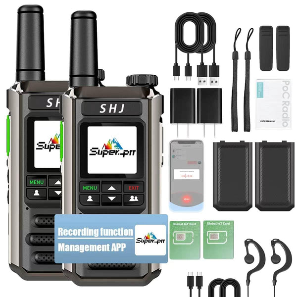 Langstrecken-Walkie-Talkies mit landesweiter, unbegrenzter Reichweite – Mini 4G LTE PoC Funkgeräte mit SIM-Karte, Sprachwiedergabe, 3200mAh für Geschäftssicherheit