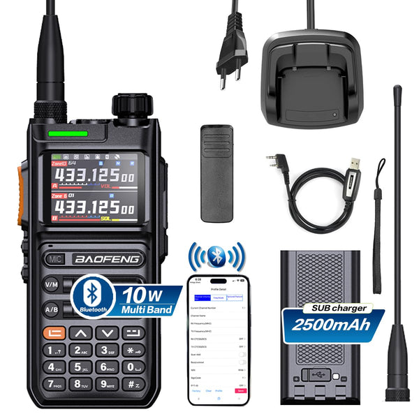 Baofeng UV26 Walkie-Talkie, GPS & APRS, Multi-Band, Bluetooth Wireless Programming, Frequency Copy Function, 3000H Voice Recording, Type-C Charging, Long Range Two-Way Radio