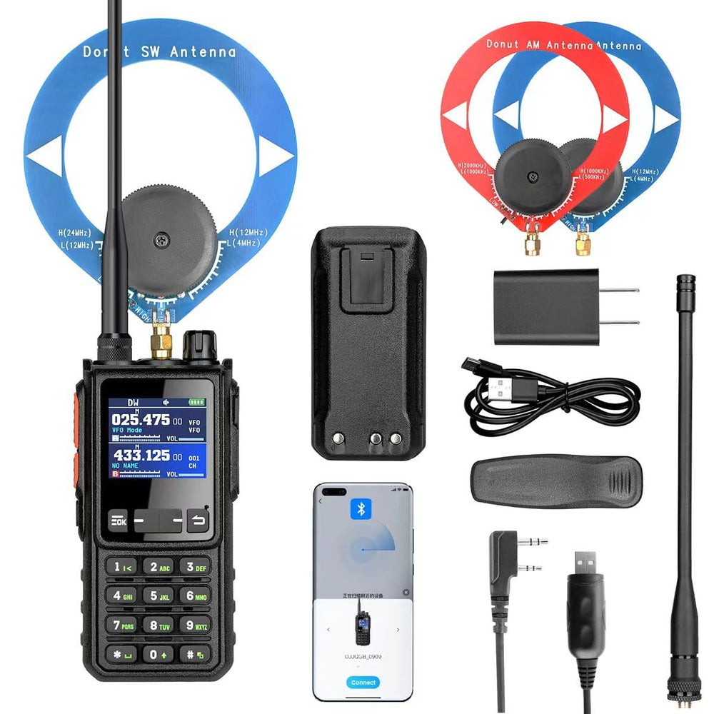 SHJ H28Y Pro Analog-Zwei-Wege-Funkgerät Ultra-Niederfrequenzempfang & Amateurfunk GMRS/FRS Handheld 10W Ausgang Bluetooth & PC-Programmierung 960 Kanäle Flugfunkband Bluetooth Rauschunterdrückungsfunktion