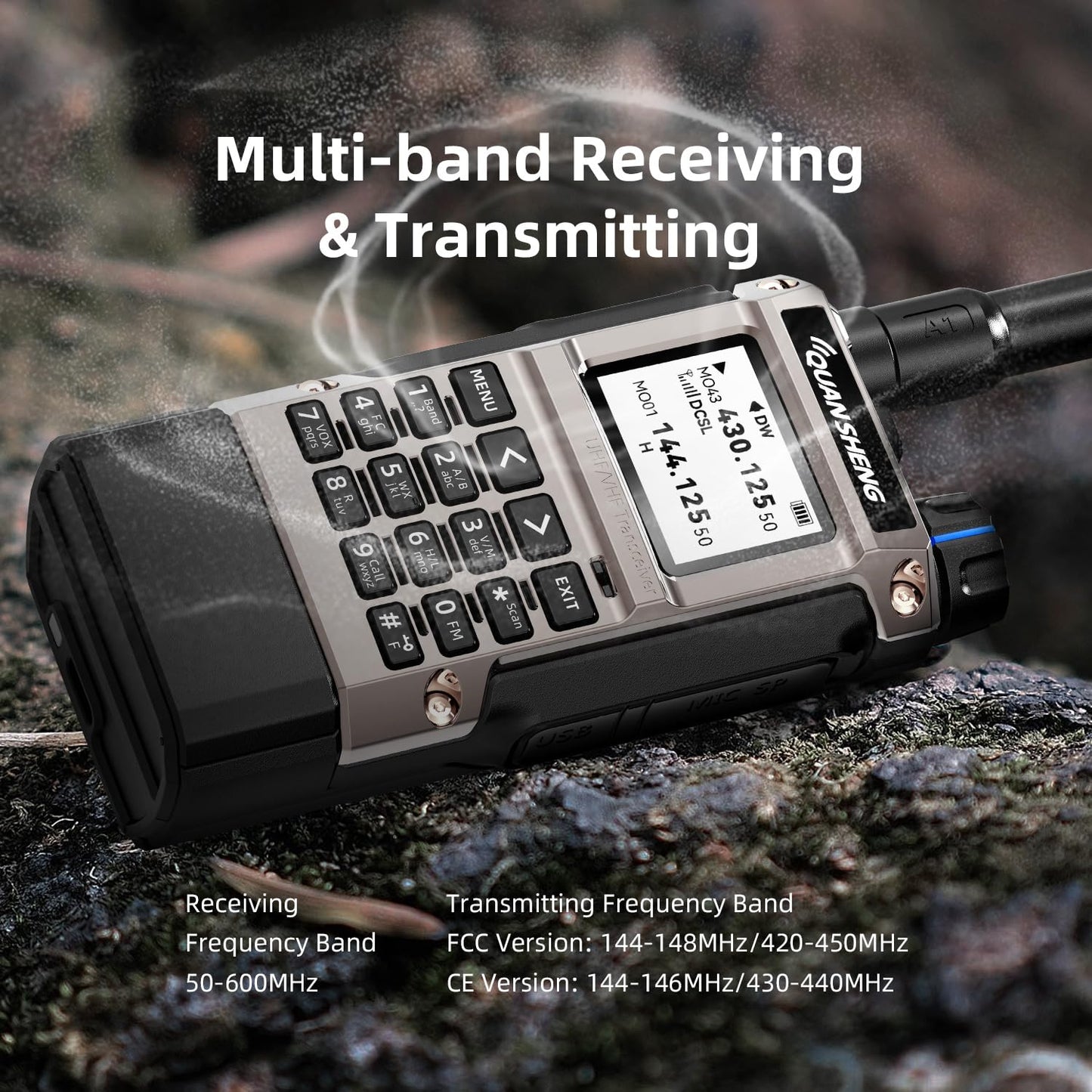 QUANSHENG UV-K1 ham radio side view