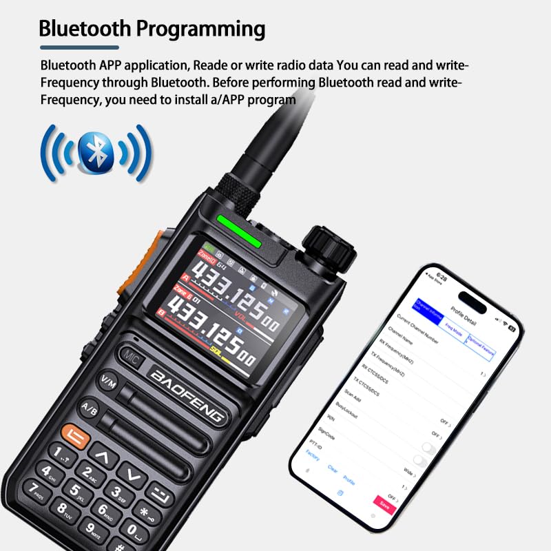 Baofeng UV26 walkie talkie side view