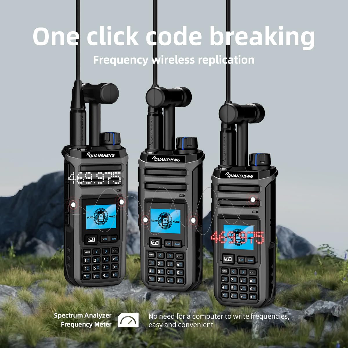 QUANSHENG UV-TK11 walkie talkie display and keypad detail