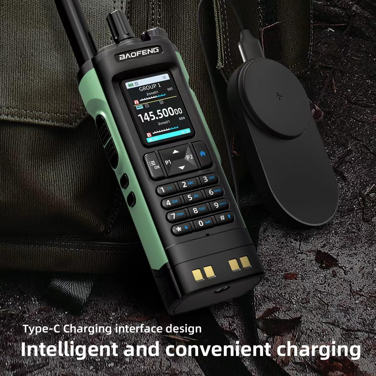 Baofeng UV-32 ham radio display and keypad detail