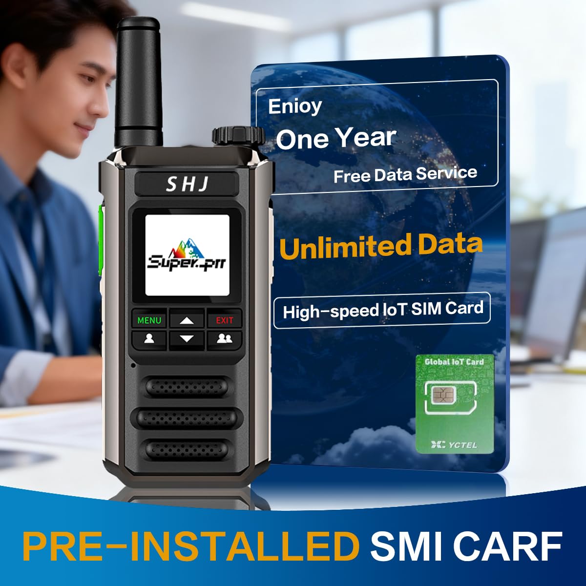 Mini 4G LTE PoC walkie talkie SIM and connectivity detail