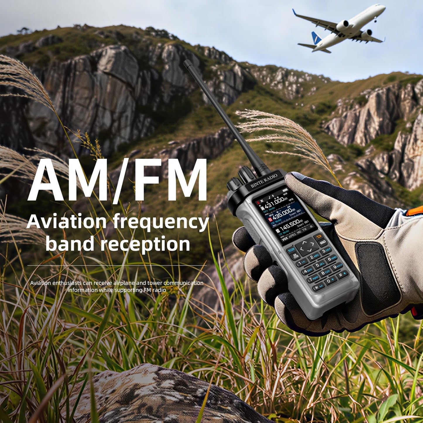 BINTERADIO 9000 ham radio air band feature detail