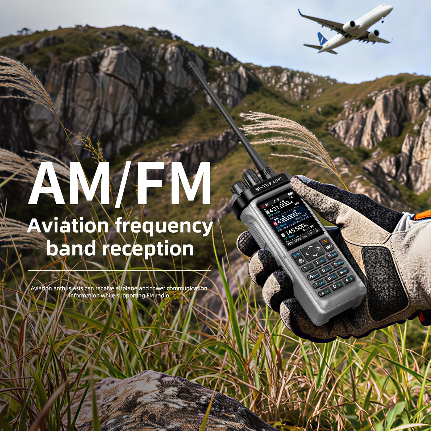 BINTERADIO 9000 ham radio air band feature detail