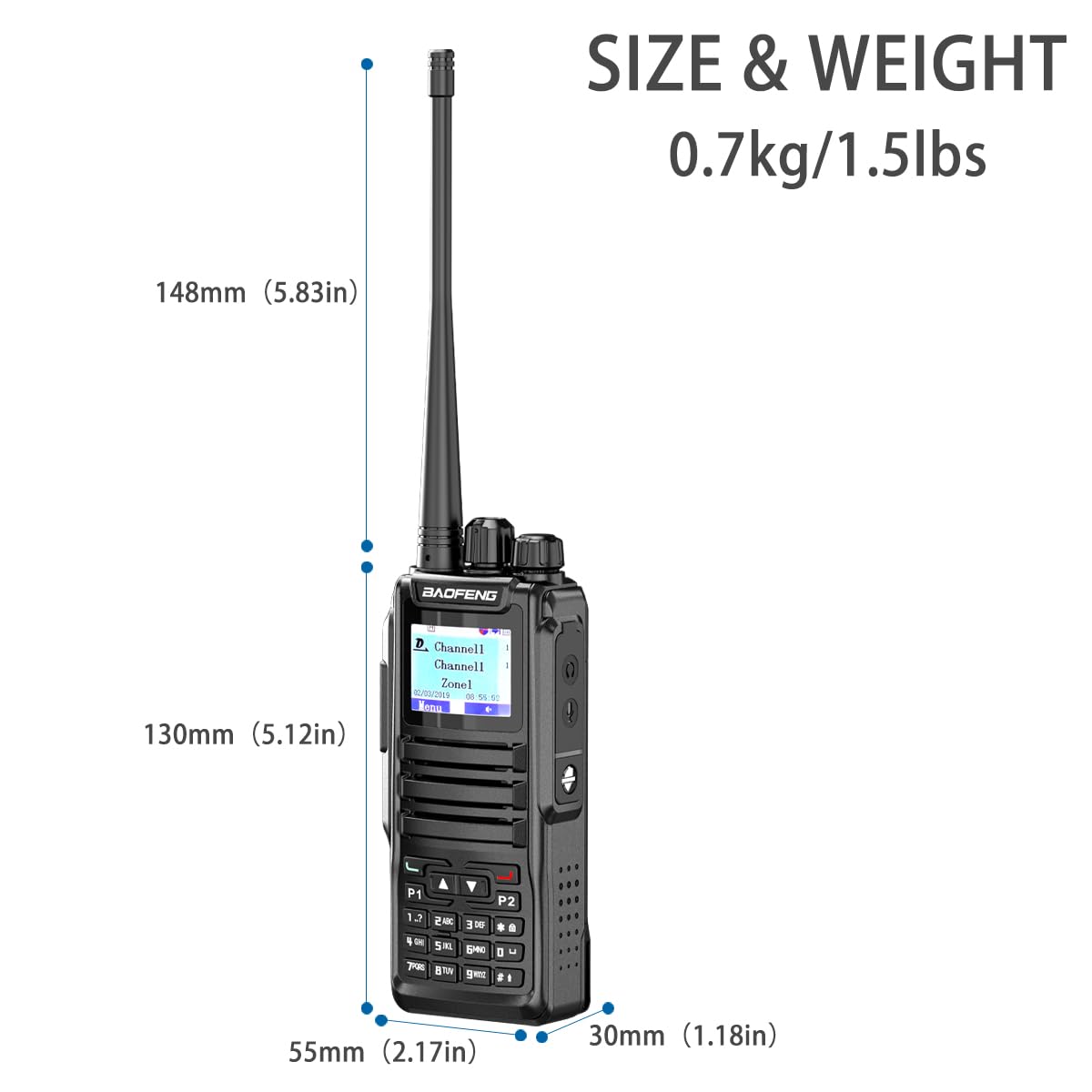 Baofeng DM-1701 DMR radio USB-C charging detail