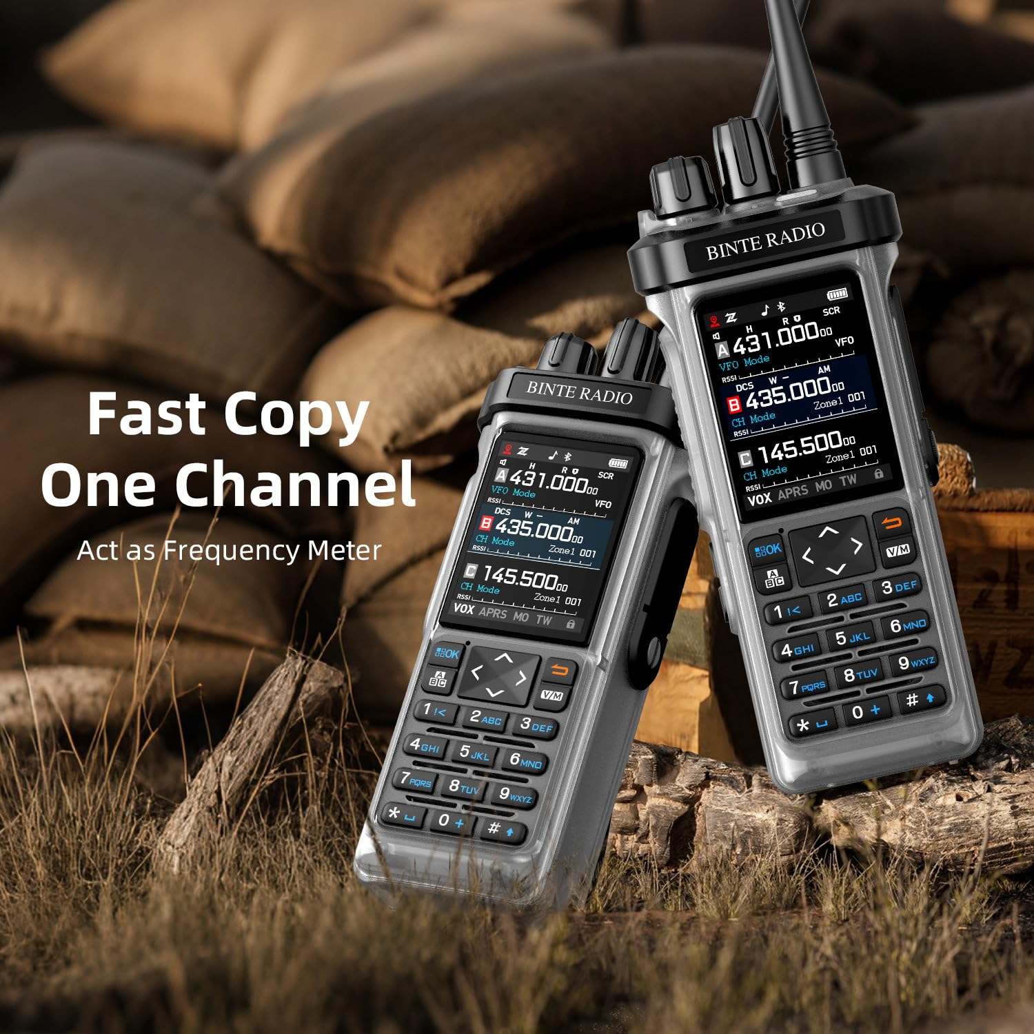 BINTERADIO 9000 ham radio USB-C charging detail