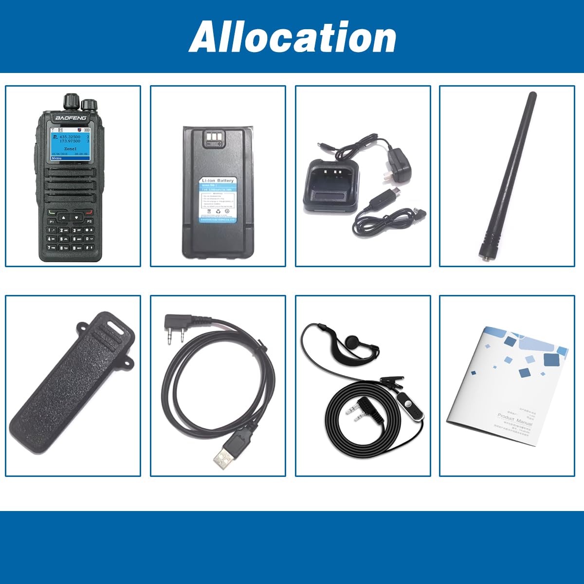 Baofeng DM-1701 DMR radio kit accessories