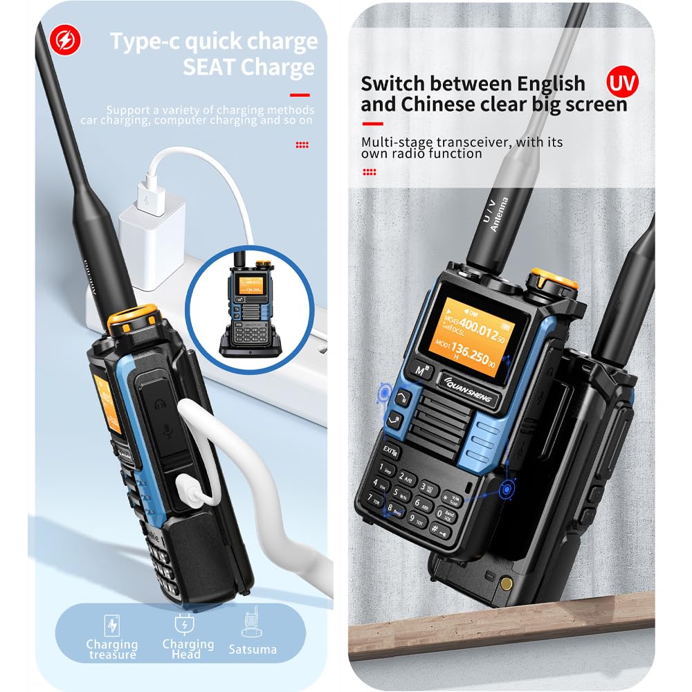 QUANSHENG UV-K5(99) walkie talkie USB-C charging detail