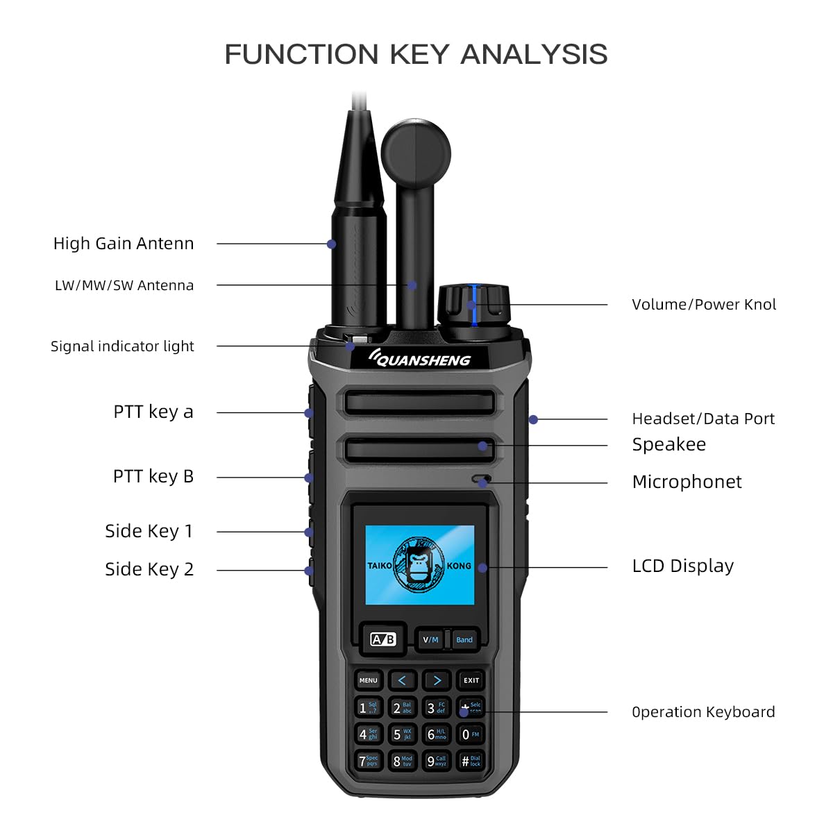 QUANSHENG UV-TK11 walkie talkie package contents