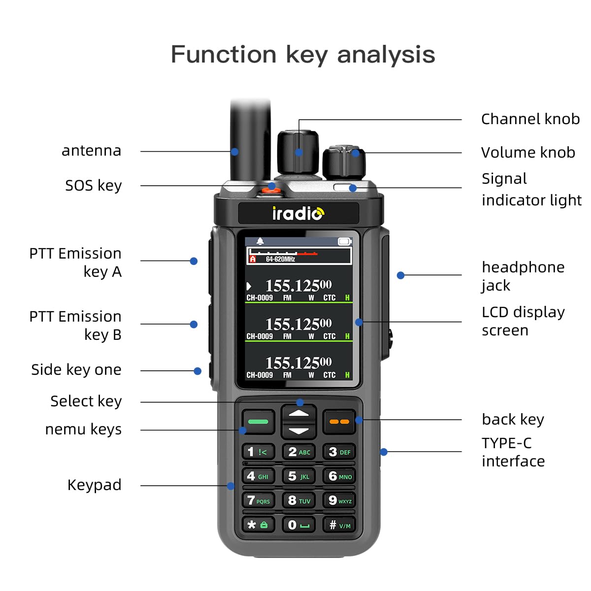 SHJ iRadio UV-98 Plus ham radio outdoor communication use